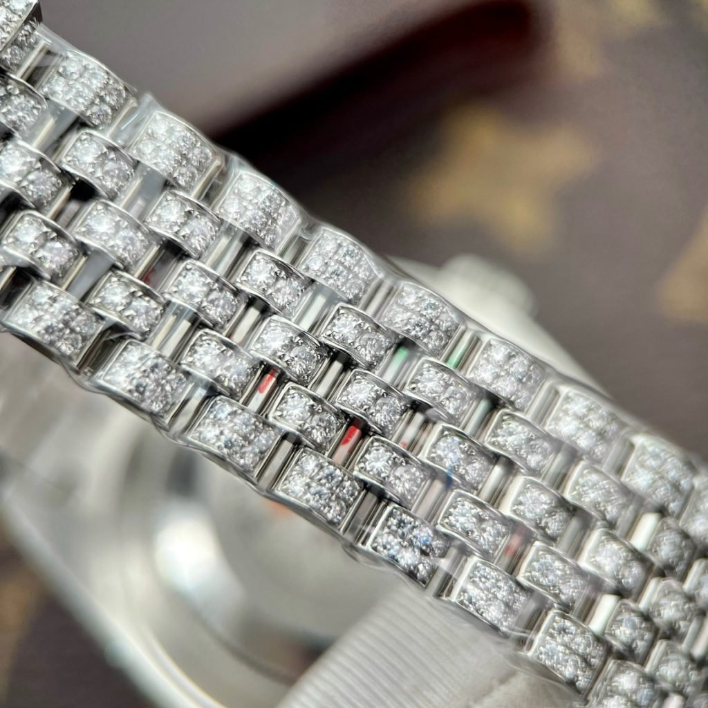 Rolex Watch DateJust Full Diamonds Moissanite 41mm