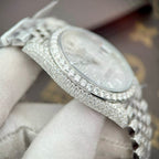 Rolex Watch DateJust Full Diamonds Moissanite 41mm
