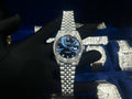 Rolex Watch DateJust Dial Blue Full Diamonds Moissanite 41mm