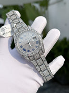 Rolex Watch Date Just Full Moissanite Diamonds 41mm