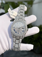 Rolex Watch Date Just Full Moissanite Diamonds 41mm