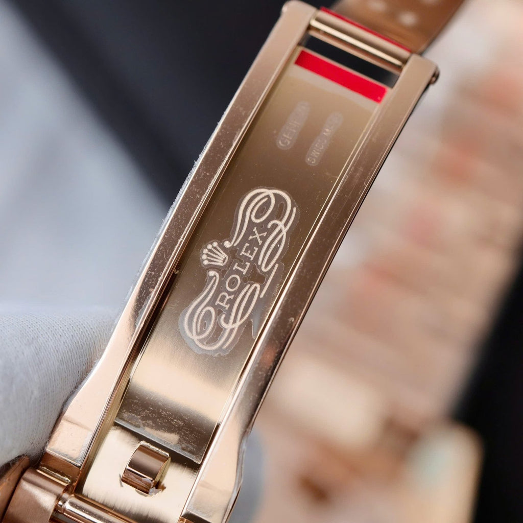 Rolex 126715CHNR Watch Rose Gold Tiger Eye Stone Dial 40mm