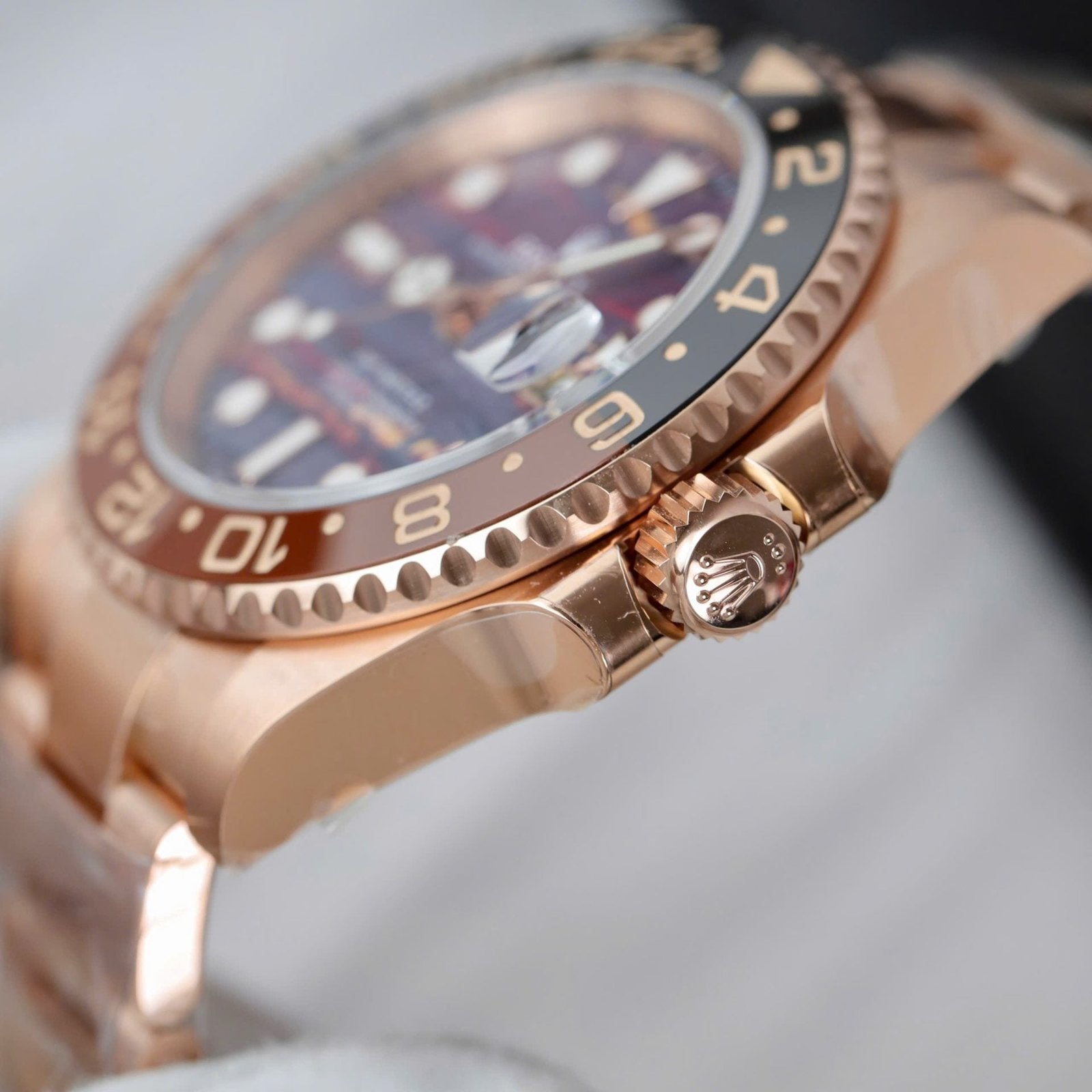 Rolex 126715CHNR Watch Rose Gold Tiger Eye Stone Dial 40mm