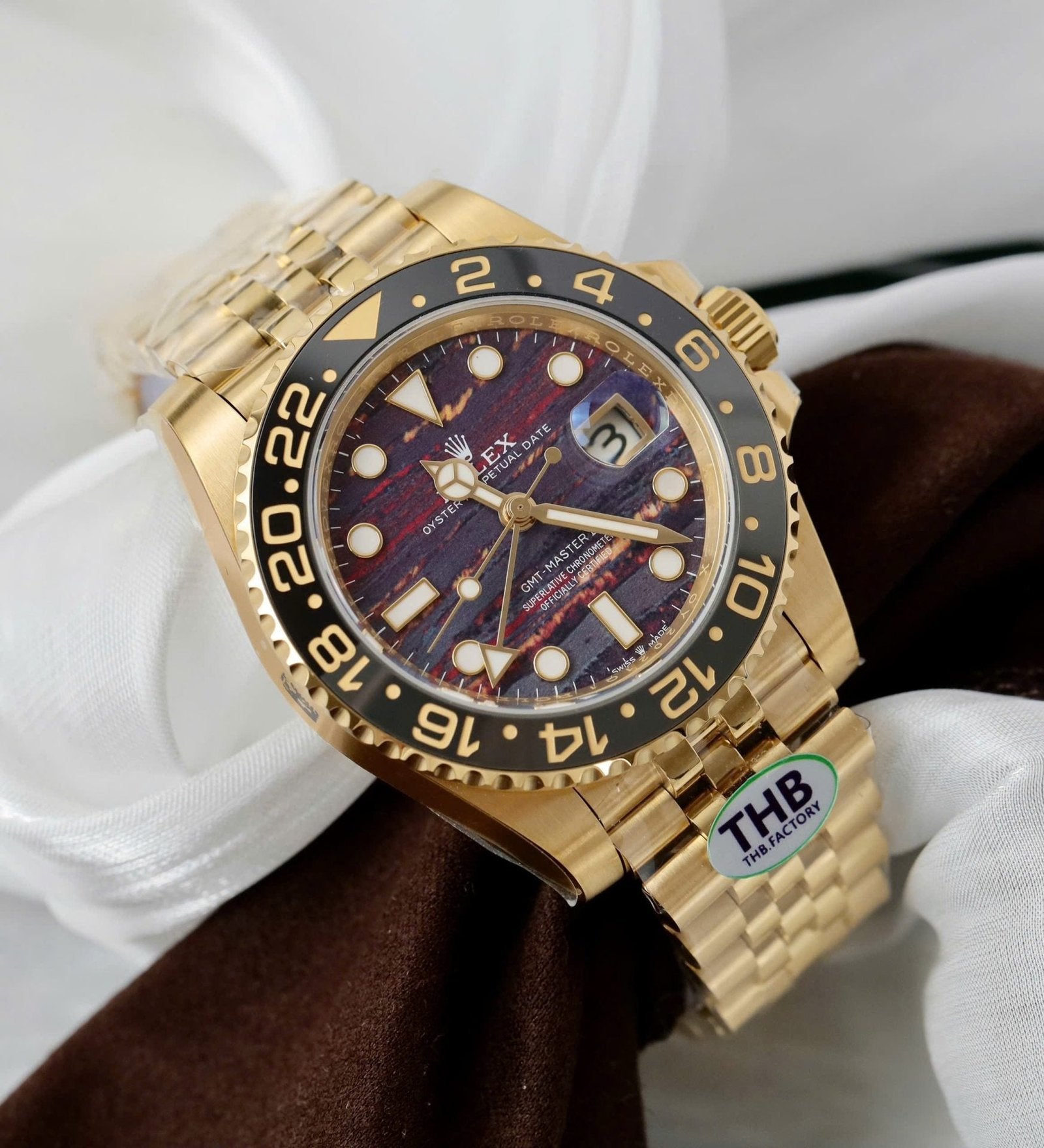 Rolex 126718GRNR Watch Tiger Eye Stone Dial 40mm