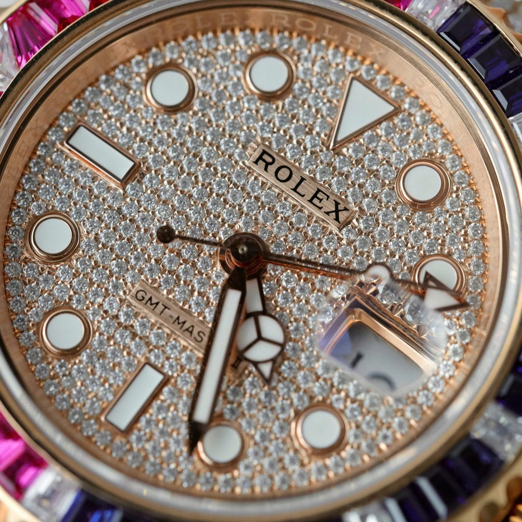 Rolex 126755 Gold Wrapped Moissanite Sapphire Watch 40mm