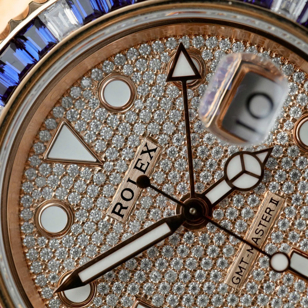 Rolex 126755 Gold Wrapped Moissanite Sapphire Watch 40mm