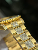Rolex Watch With Full Diamond Black Dial 40mm