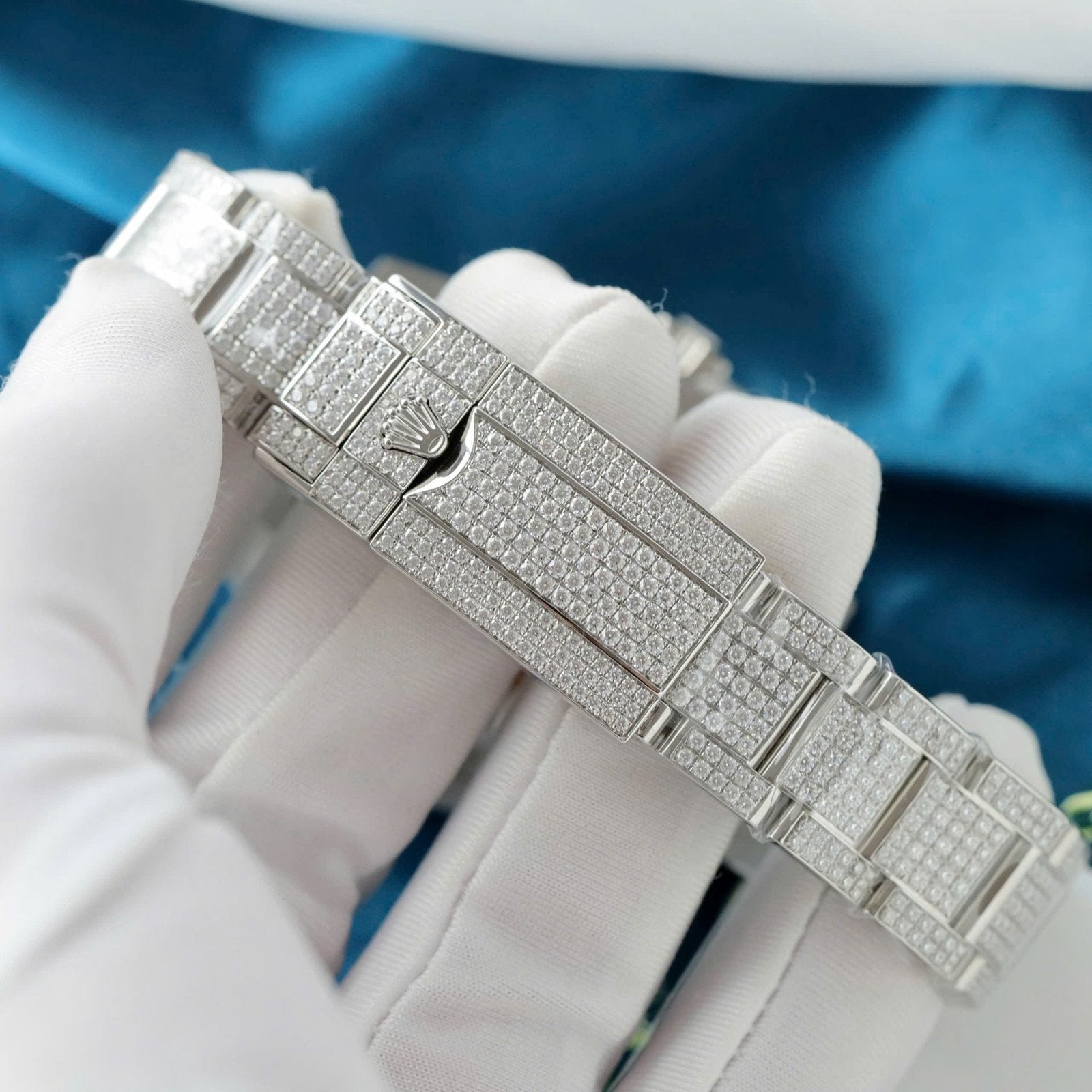 Rolex Watch Sapphire + Diamonds Moissanite 40mm