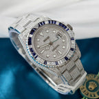 Rolex Watch Sapphire + Diamonds Moissanite 40mm