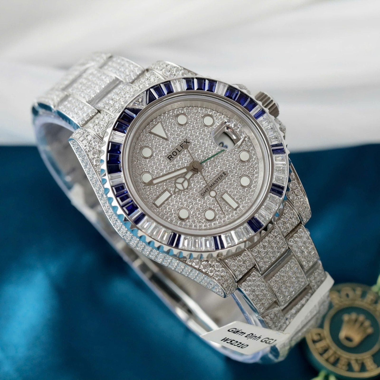 Rolex Watch Sapphire + Diamonds Moissanite 40mm
