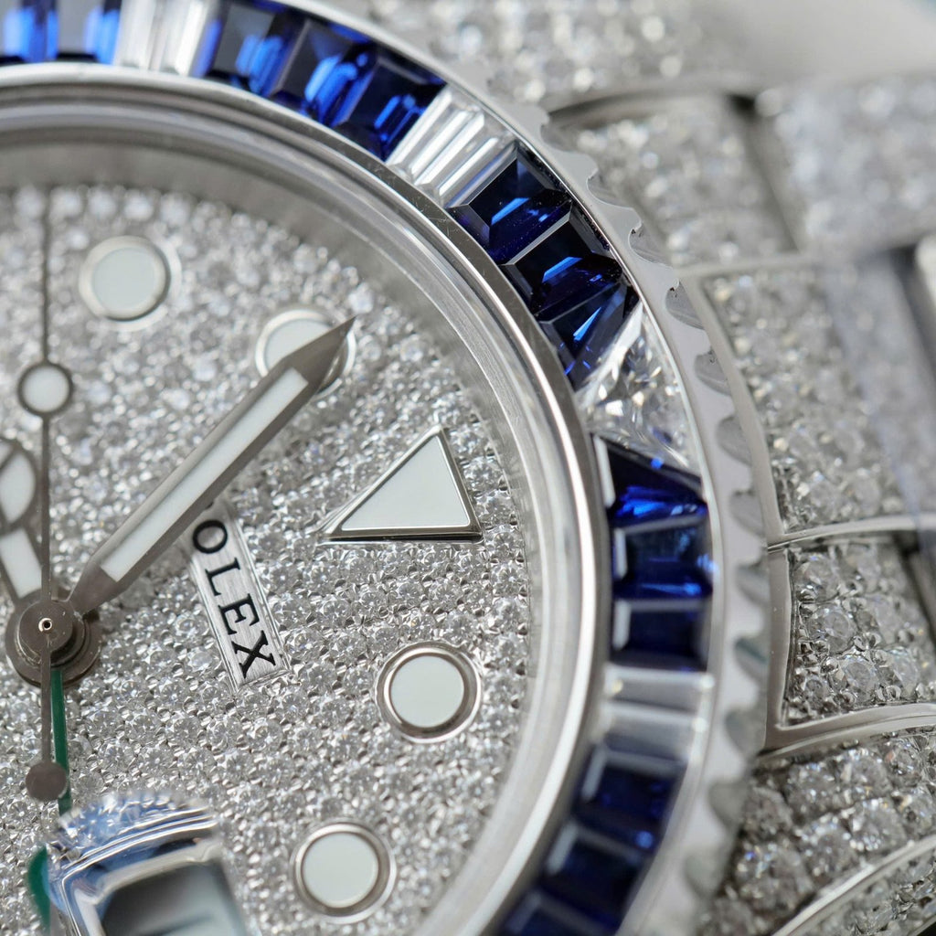 Rolex Watch Sapphire + Diamonds Moissanite 40mm