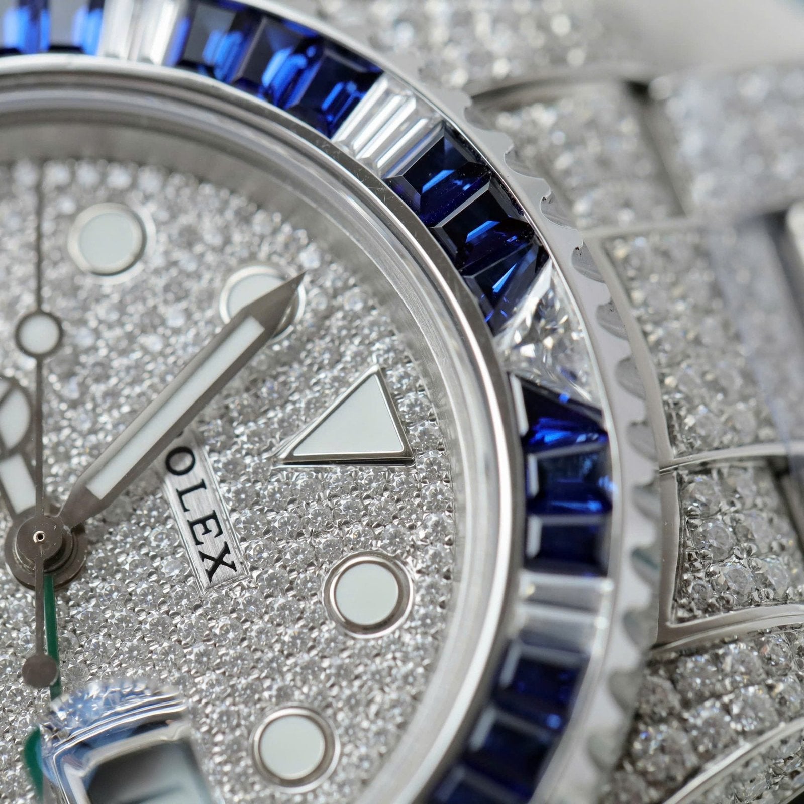 Rolex Watch Sapphire + Diamonds Moissanite 40mm