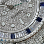Rolex Watch Sapphire + Diamonds Moissanite 40mm