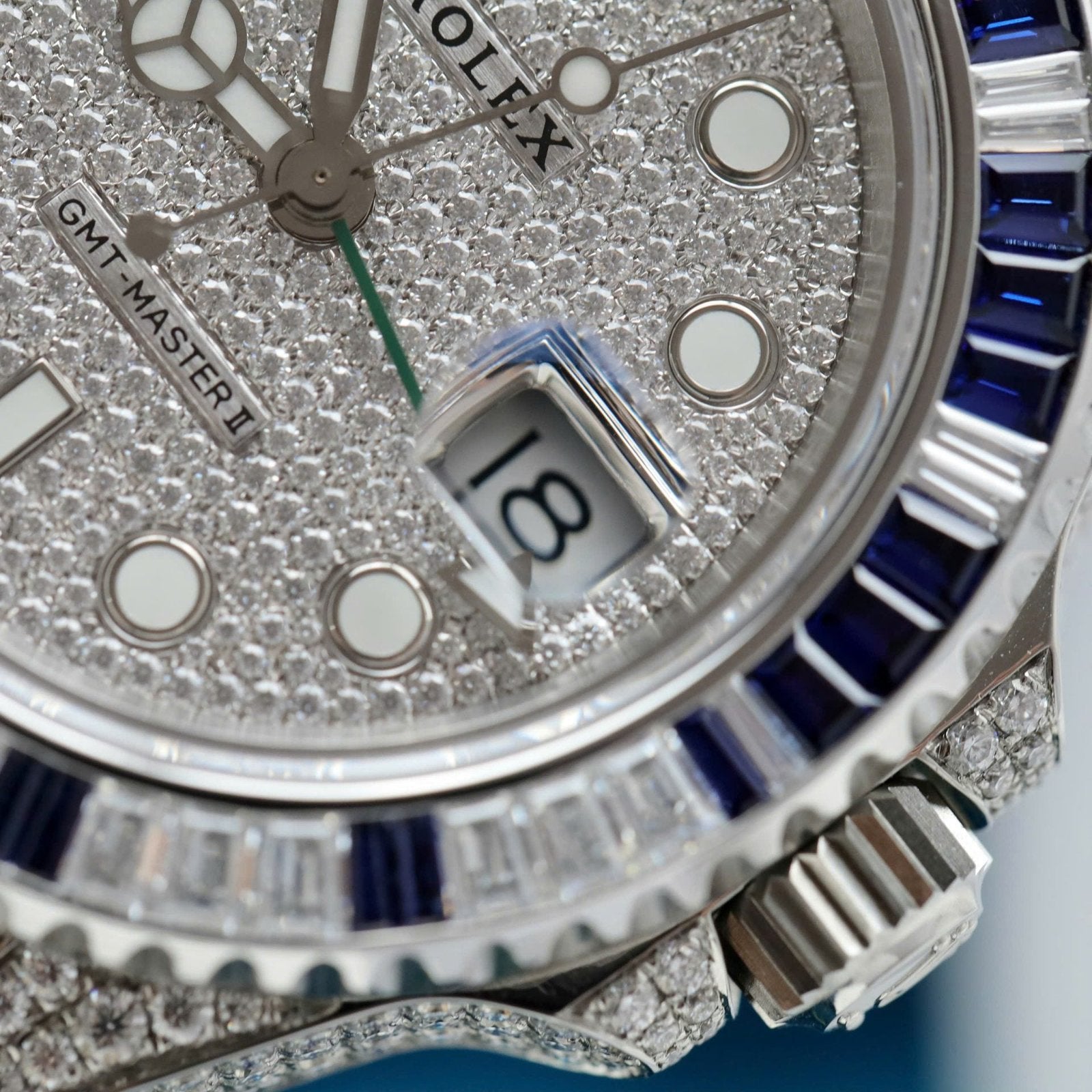 Rolex Watch Sapphire + Diamonds Moissanite 40mm