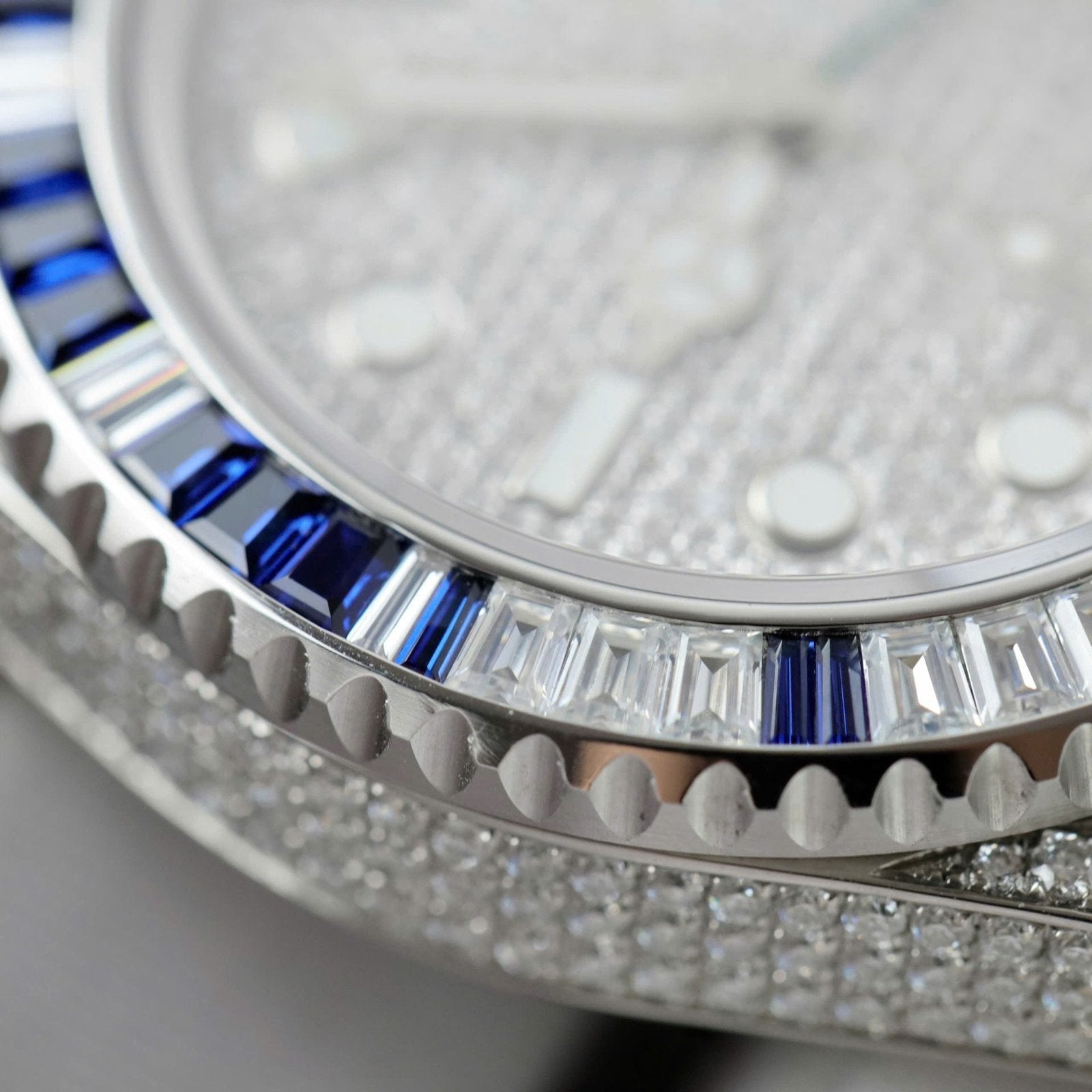 Rolex Watch Sapphire + Diamonds Moissanite 40mm