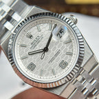 Rolex Land-Dweller 127234 Watch White Dial Honeycomb Pattern 36mm