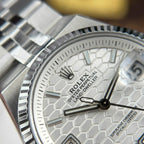 Rolex Land-Dweller 127234 Watch White Dial Honeycomb Pattern 36mm