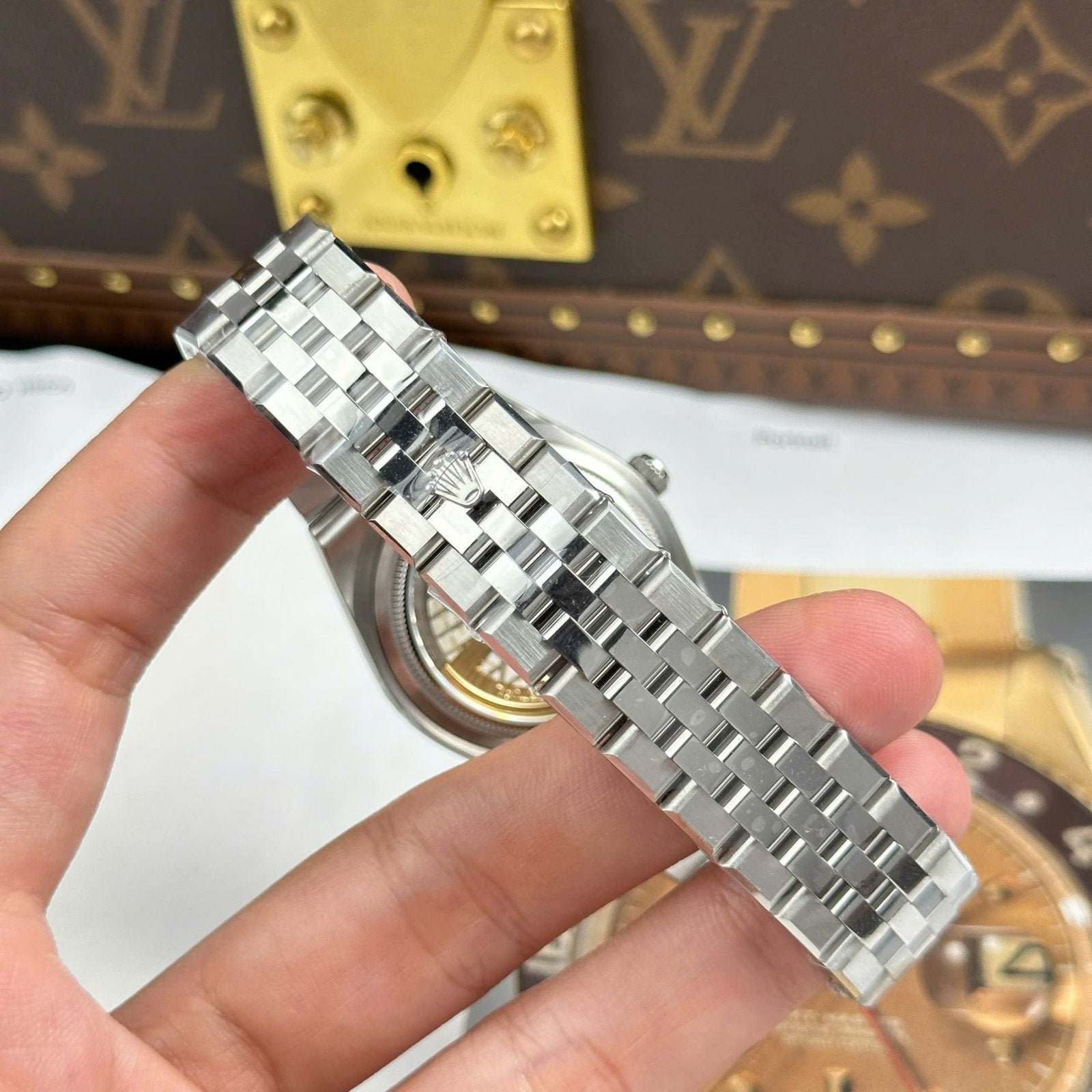Rolex Land-Dweller 127236 Watch Ice Blue Dial Honeycomb Pattern 36mm