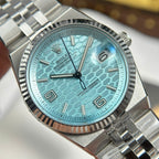 Rolex Land-Dweller 127236 Watch Ice Blue Dial Honeycomb Pattern 36mm