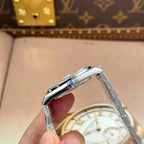 Rolex Land-Dweller 127336 Ice Blue Dial Honeycomb Pattern Watch Diamonds CZ Baguette 40mm