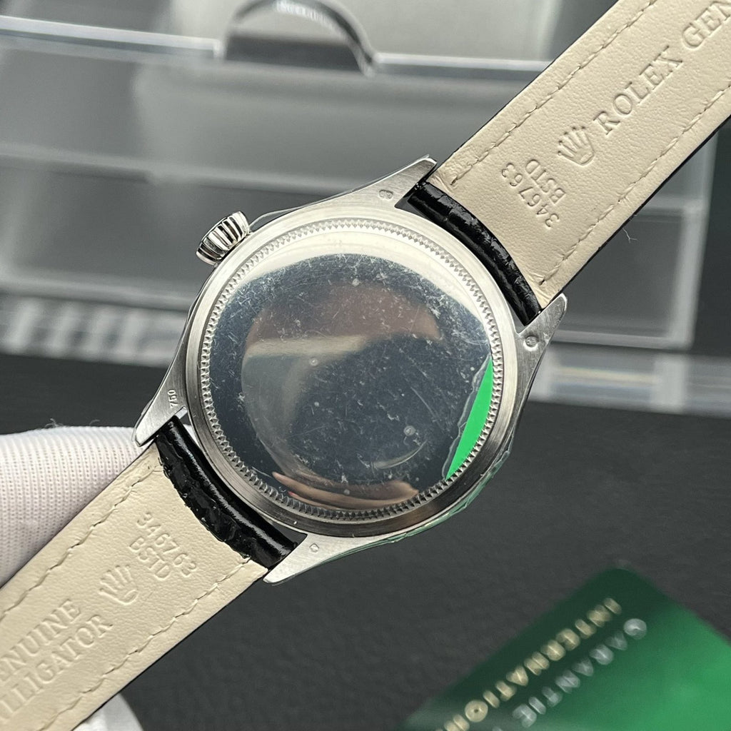Rolex Moonphase 50535 Watch Black Leather Strap 39mm