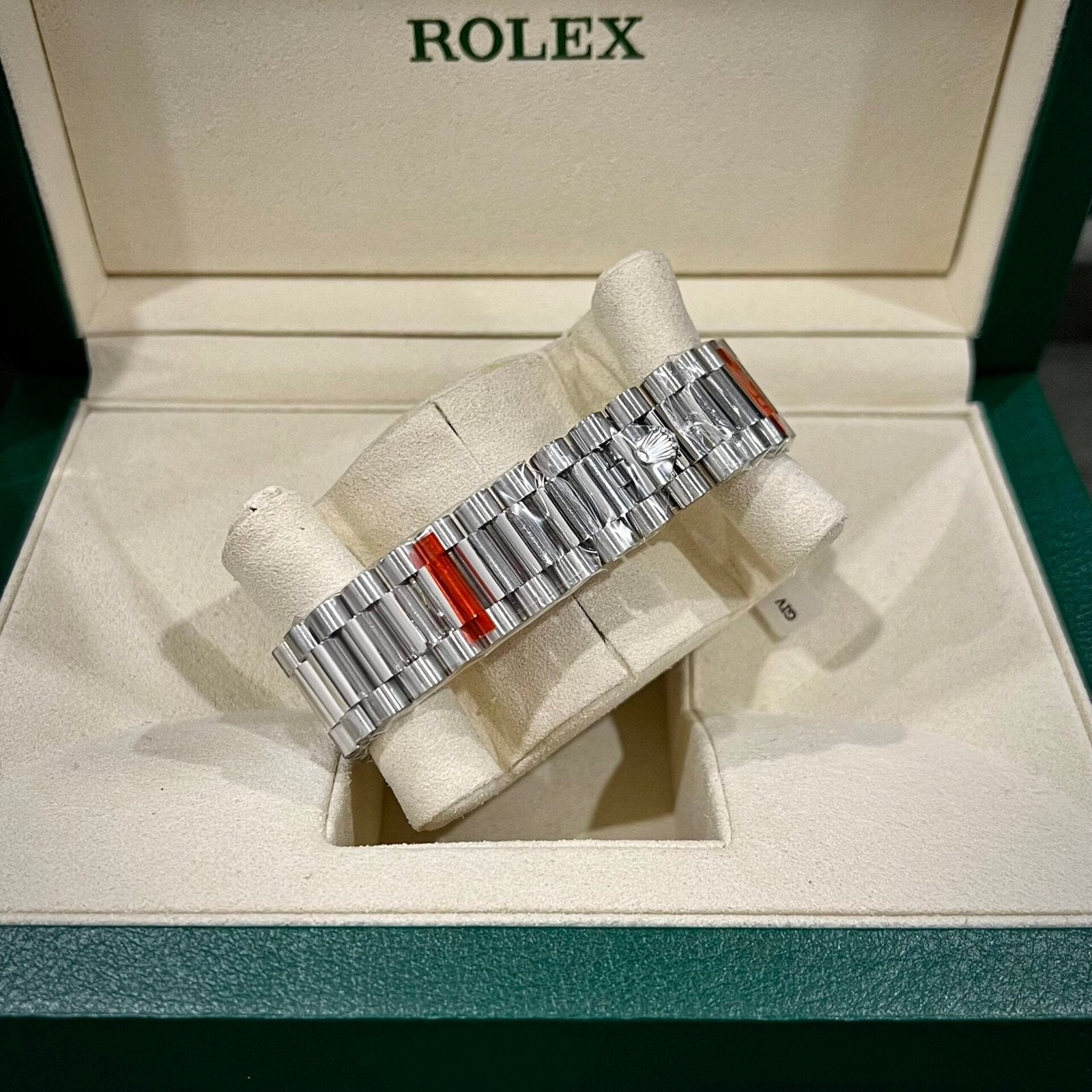 Rolex Day-Date Watch Black Dial Moissanite Diamonds 40mm