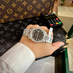 Rolex Day-Date Watch Black Dial Moissanite Diamonds 40mm