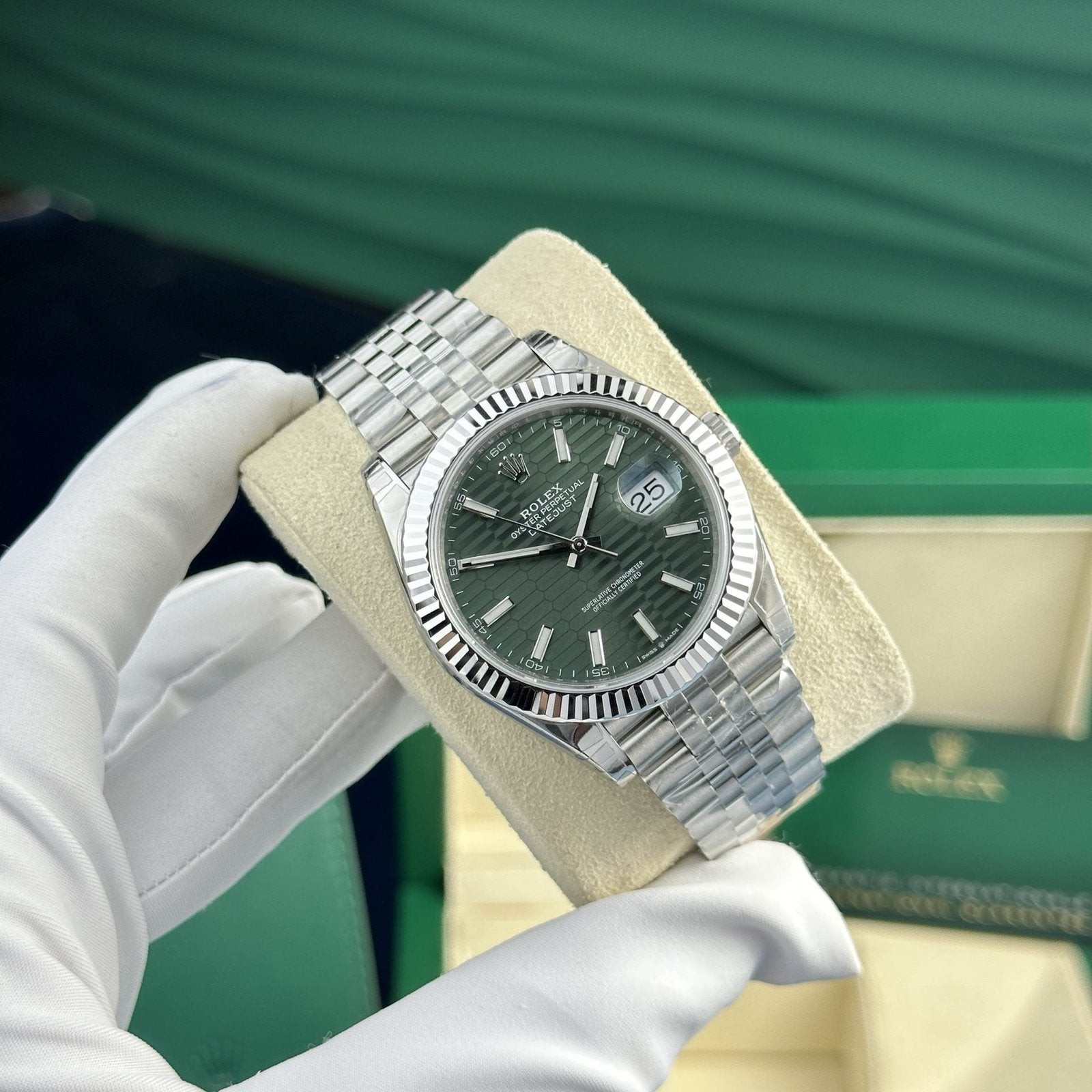 Rolex Watch DateJust 126334 Green Motif Dial 41mm