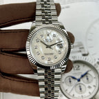 Rolex Watch DateJust Dial Mother Of Pearl Moissanite Diamonds 41mm