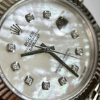 Rolex Watch DateJust Dial Mother Of Pearl Moissanite Diamonds 41mm