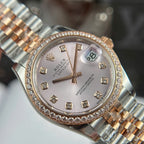 Rolex DateJust Women Demi Rose Gold Watch Sundust Dial 31mm
