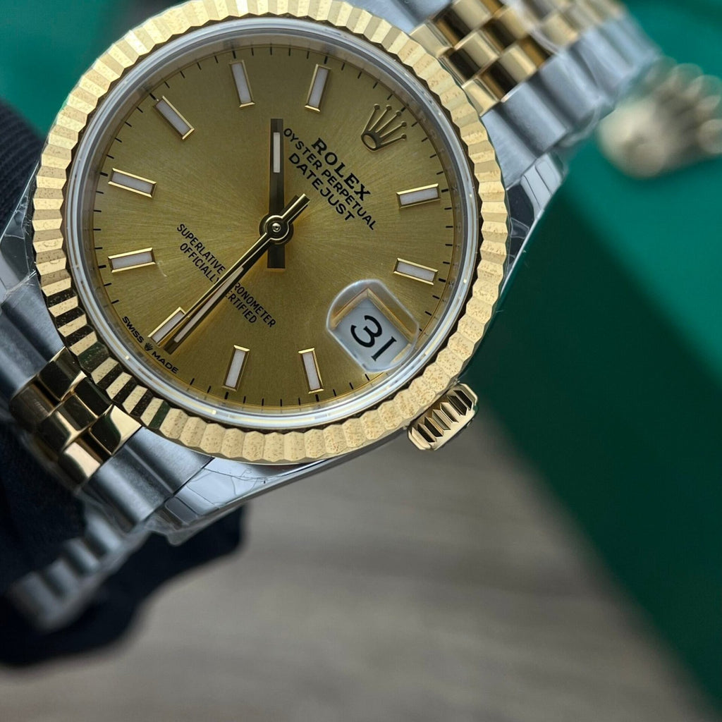 Rolex Date Just Watch Yellow Dial Jubilee Strap 31mm