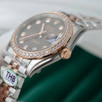 Rolex DateJust High End Watch Chocolate Dial Bezel Diamonds 31mm