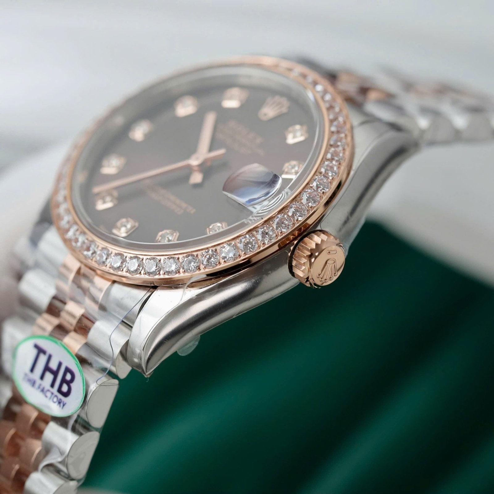 Rolex DateJust High End Watch Chocolate Dial Bezel Diamonds 31mm