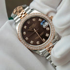 Rolex DateJust High End Watch Chocolate Dial Bezel Diamonds 31mm