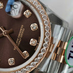 Rolex DateJust High End Watch Chocolate Dial Bezel Diamonds 31mm