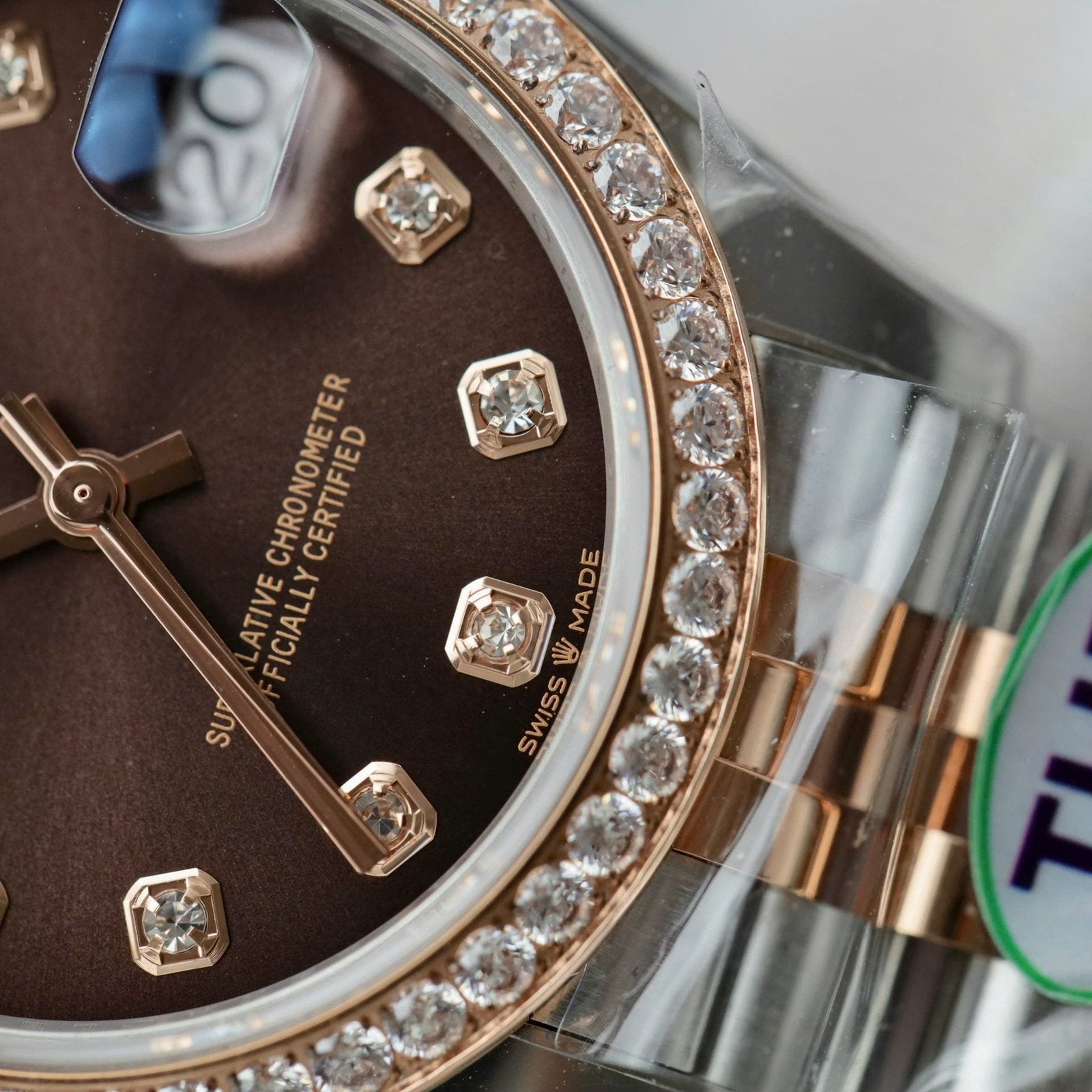 Rolex DateJust High End Watch Chocolate Dial Bezel Diamonds 31mm