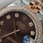 Rolex DateJust High End Watch Chocolate Dial Bezel Diamonds 31mm