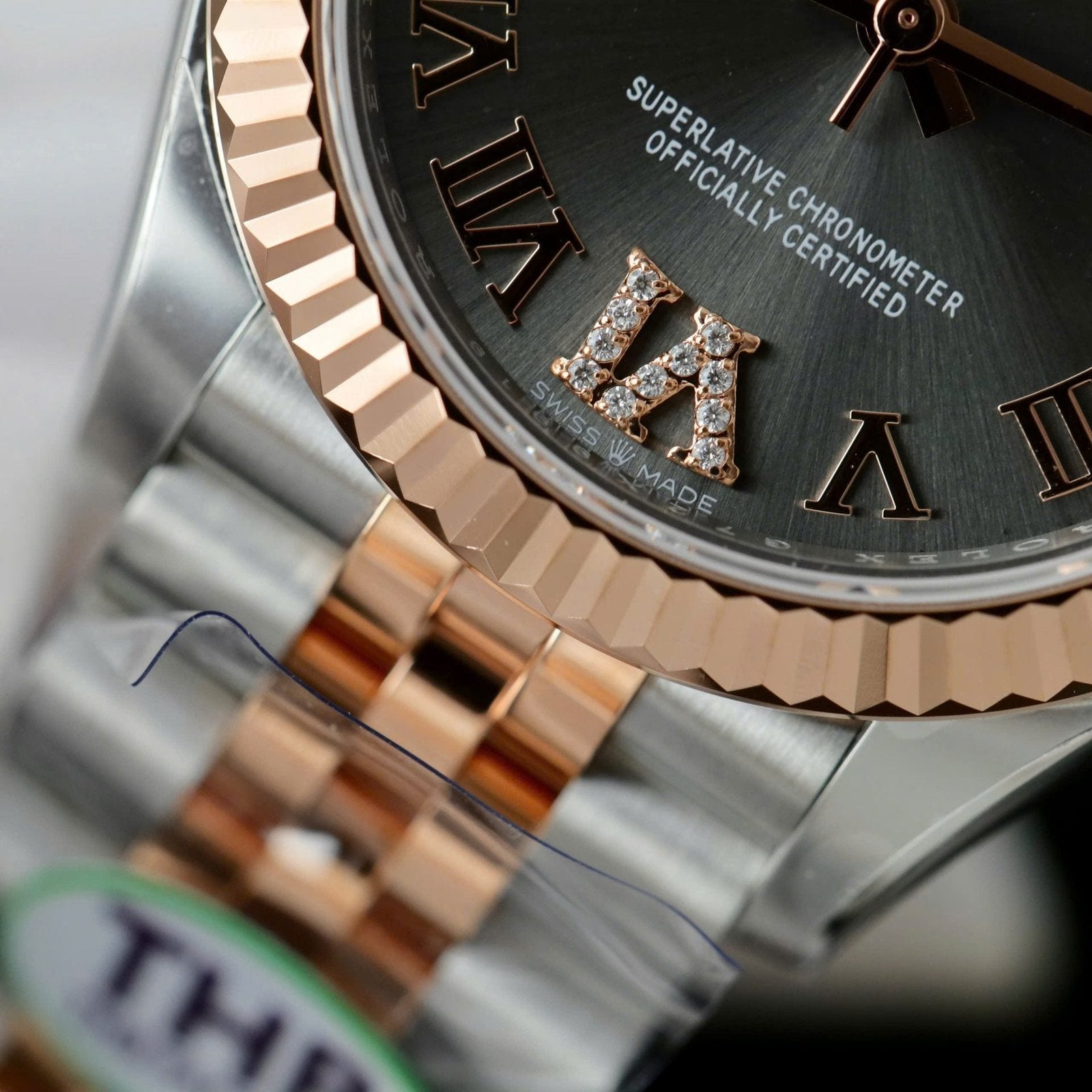Rolex DateJust Women Demi Rose Gold Watch Gray Dial 31mm
