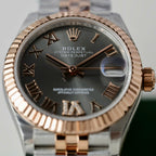 Rolex DateJust Women Demi Rose Gold Watch Gray Dial 31mm