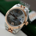 Rolex DateJust Women Demi Rose Gold Watch Gray Dial 31mm