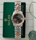 Rolex DateJust Women Demi Rose Gold Watch Gray Dial 31mm