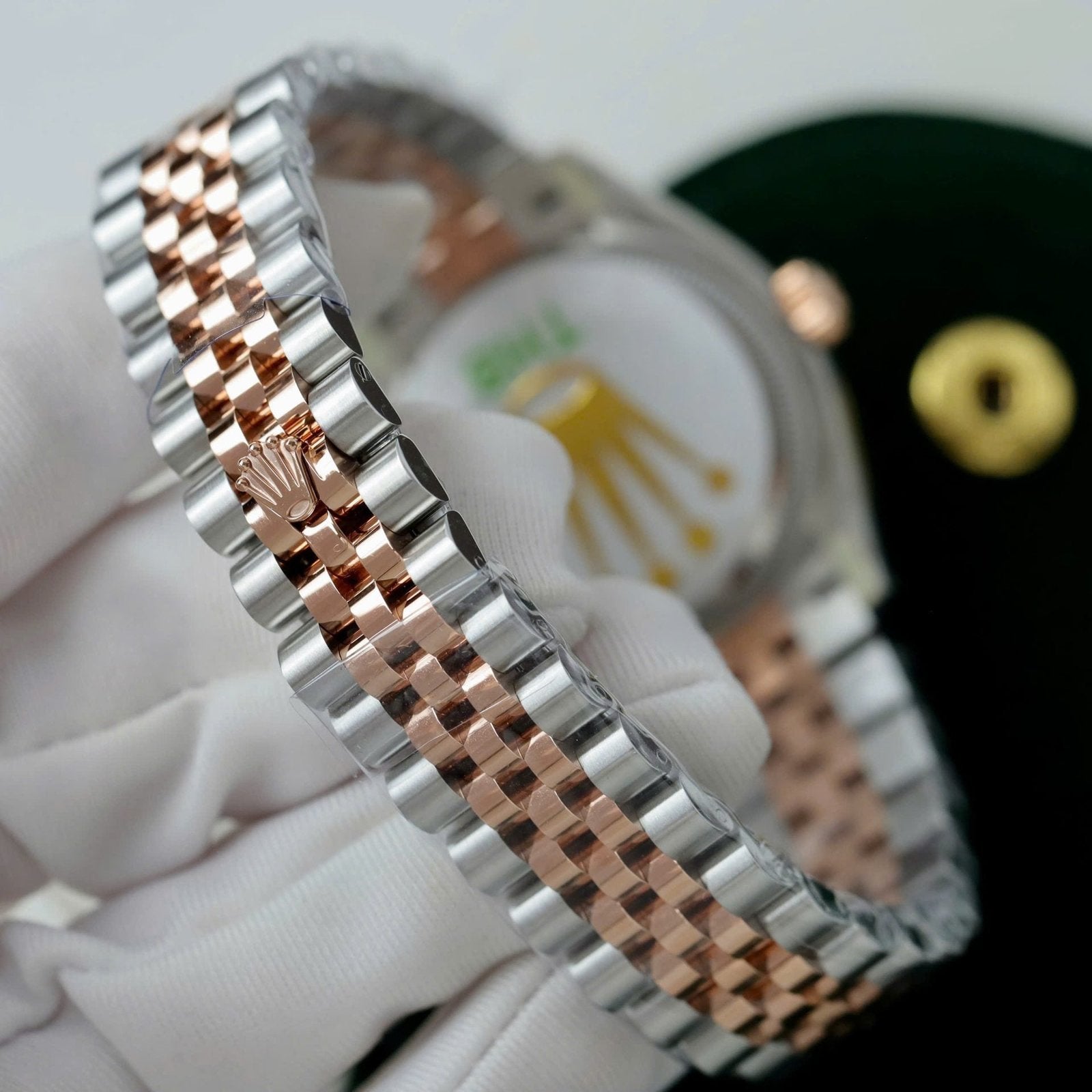 Rolex DateJust Women Demi Rose Gold Watch Gray Dial 31mm