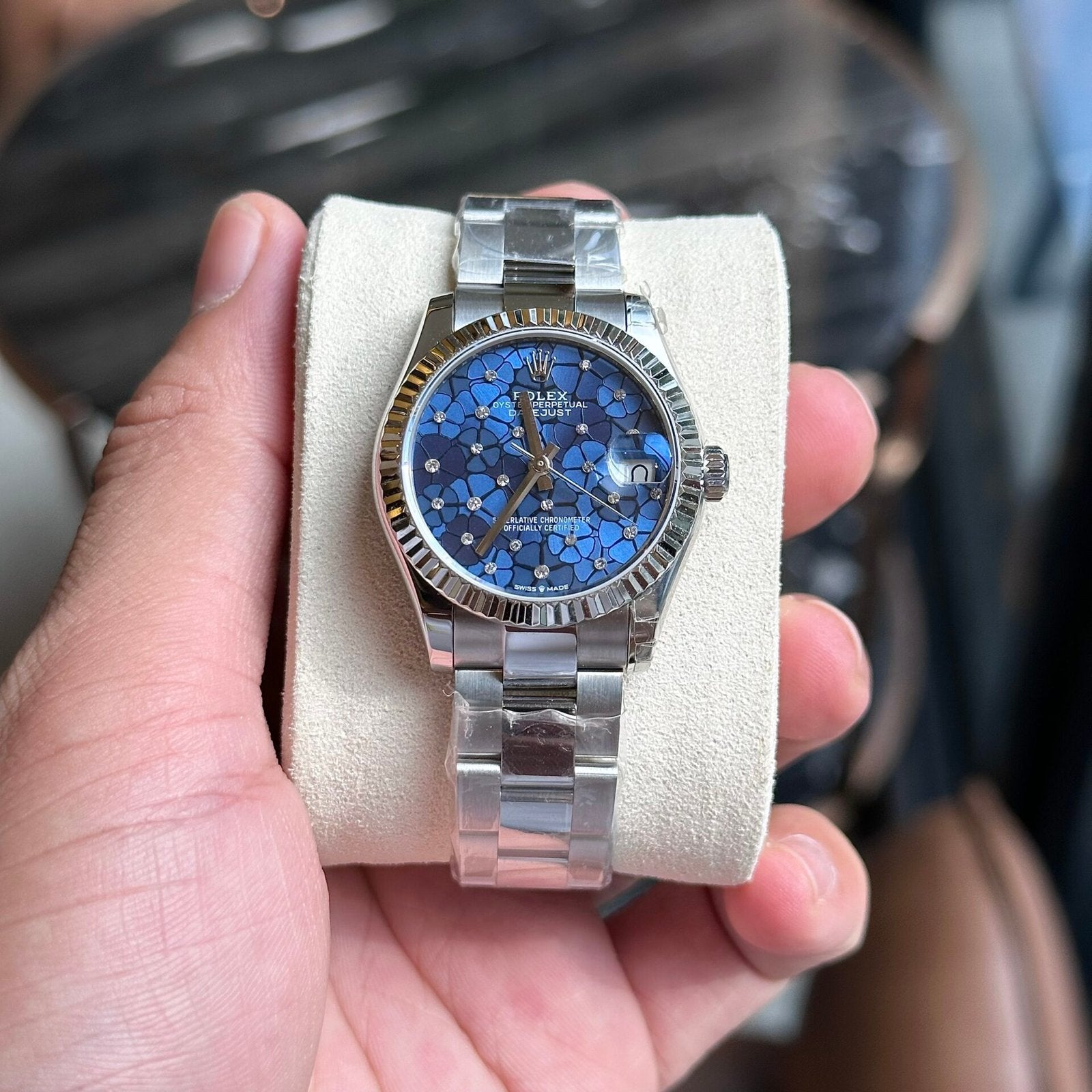 Rolex DateJust Women’s Watch Blue Leaf Dial 31mm