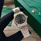 Rolex Date just Watch Womens Black Dial 31mm