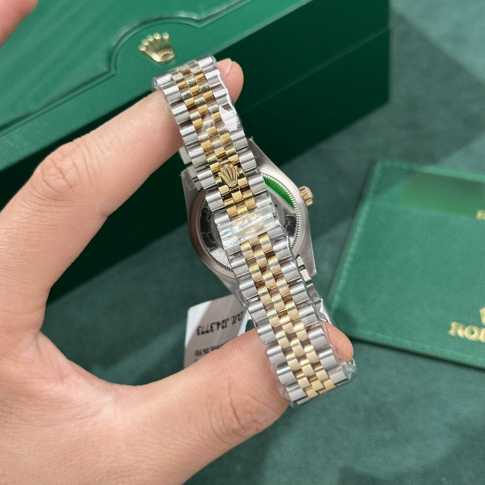 Rolex Watch DateJust Gold Wrapped Green Dial 31mm
