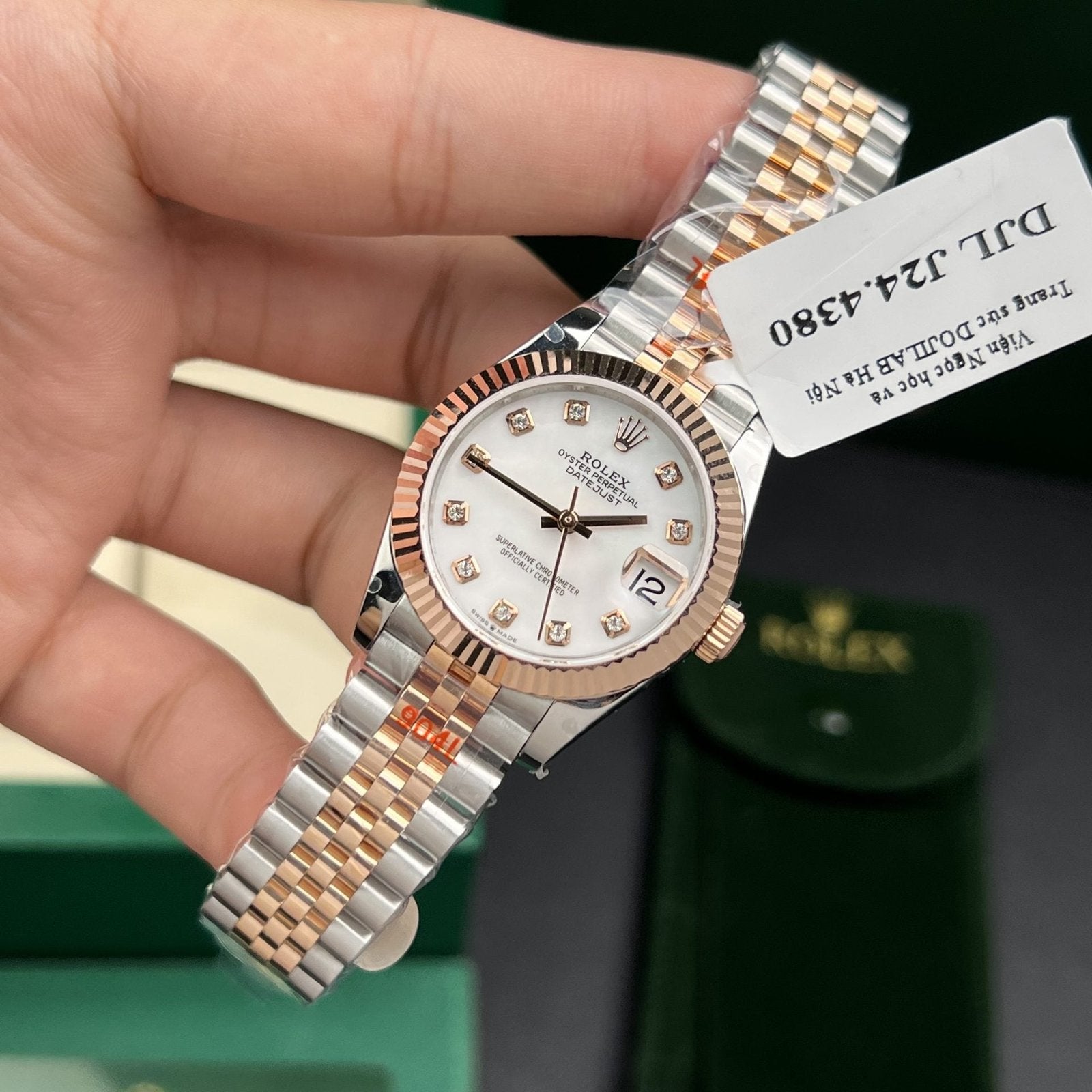 Rolex Watch DateJust Gold Wrapped Mother Of Pearl Dial 31mm