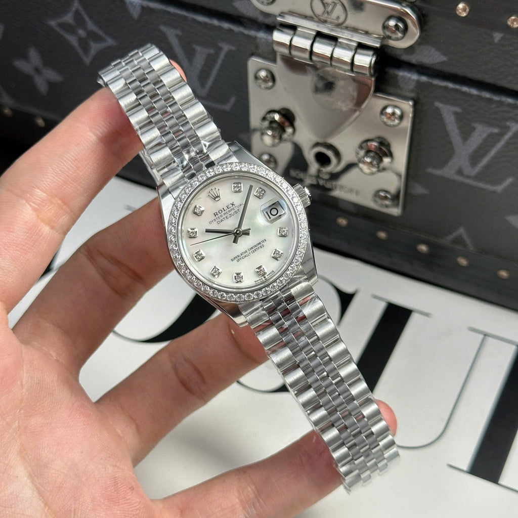 Rolex DateJust Watch Women Dial MOP Bezel Diamonds 31mm