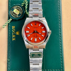 Rolex Oyster Perpetual 124300 Red Dial Oyster Strap 41mm