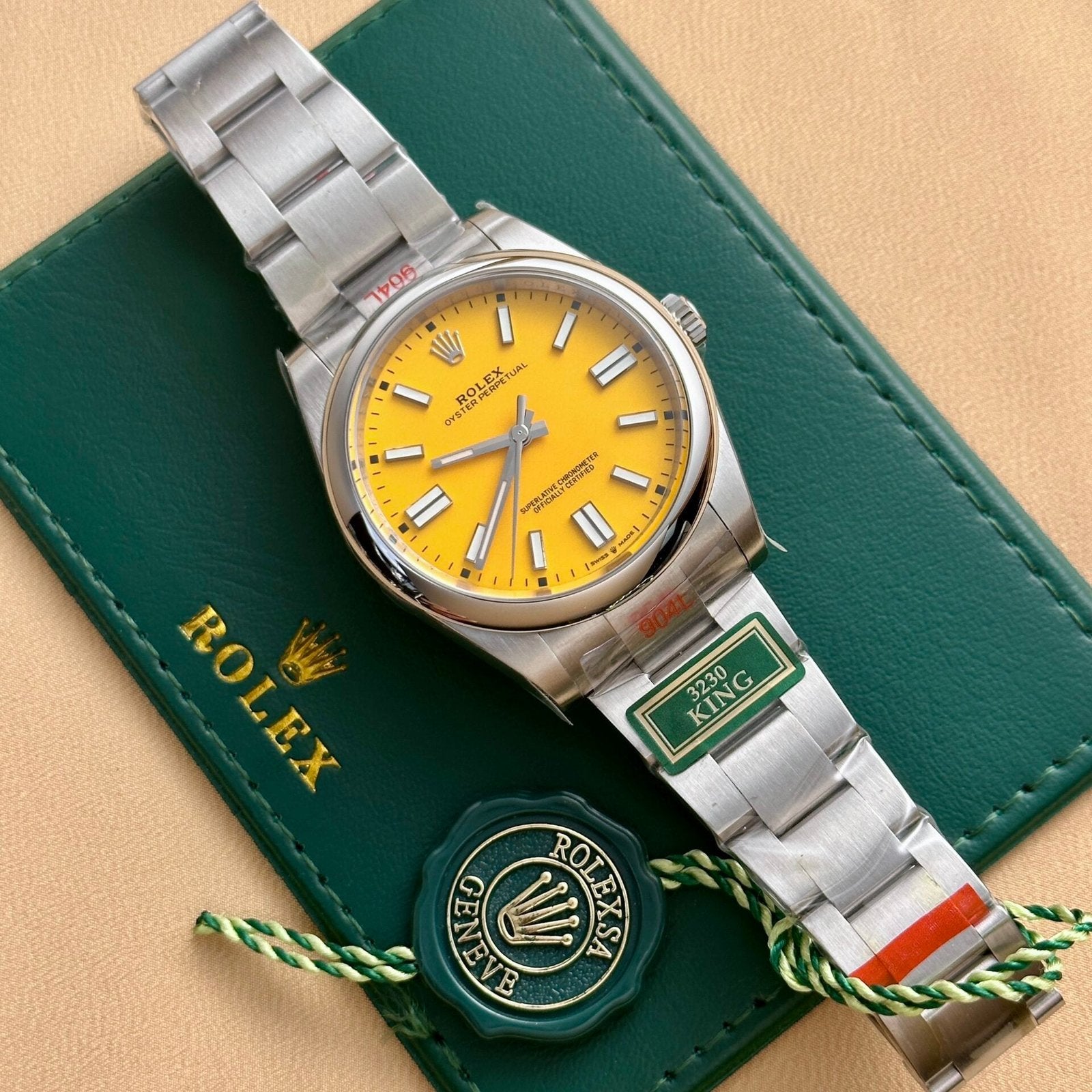 Rolex Oyster Perpetual 124300 Yellow Dial Watch 41mm
